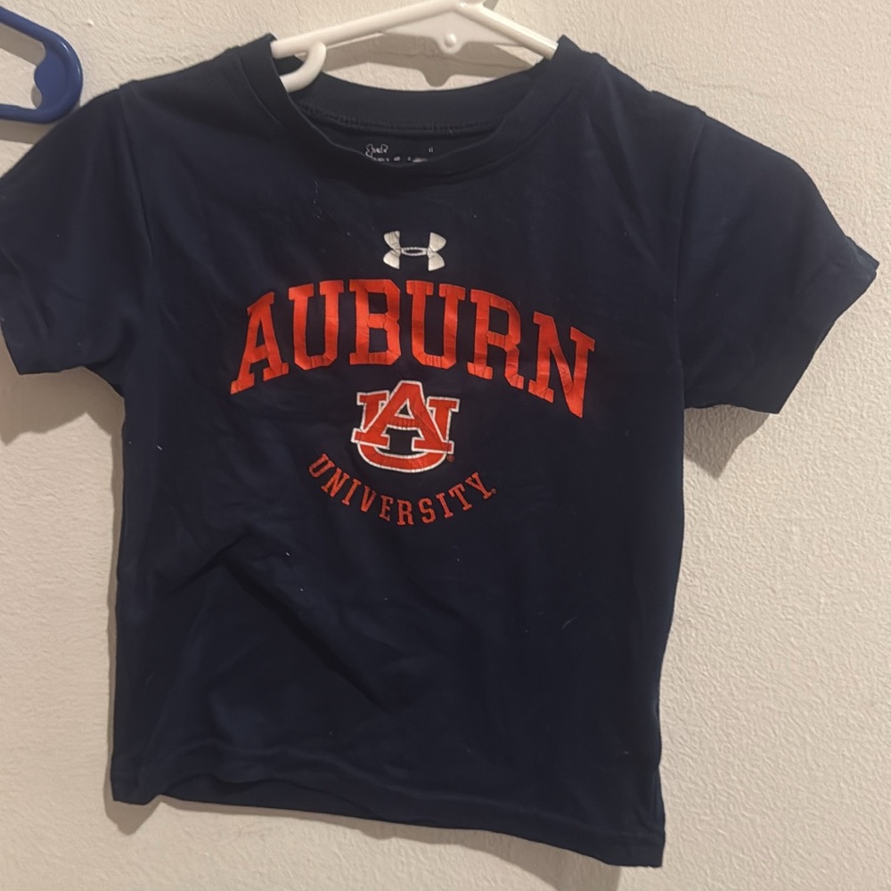 Under Armour Navy and Orange Auburn University Kids Tee
